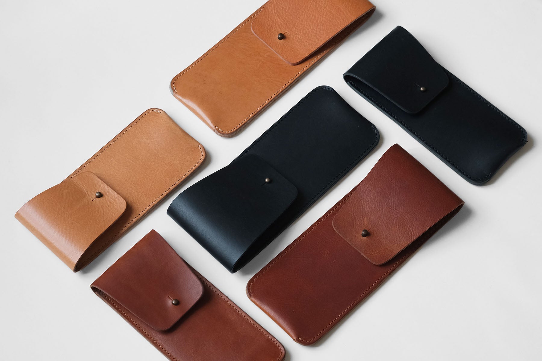 Leather Pen & Pencil Pouch – Nude, Hugbag, Stationery design, Minimalist office