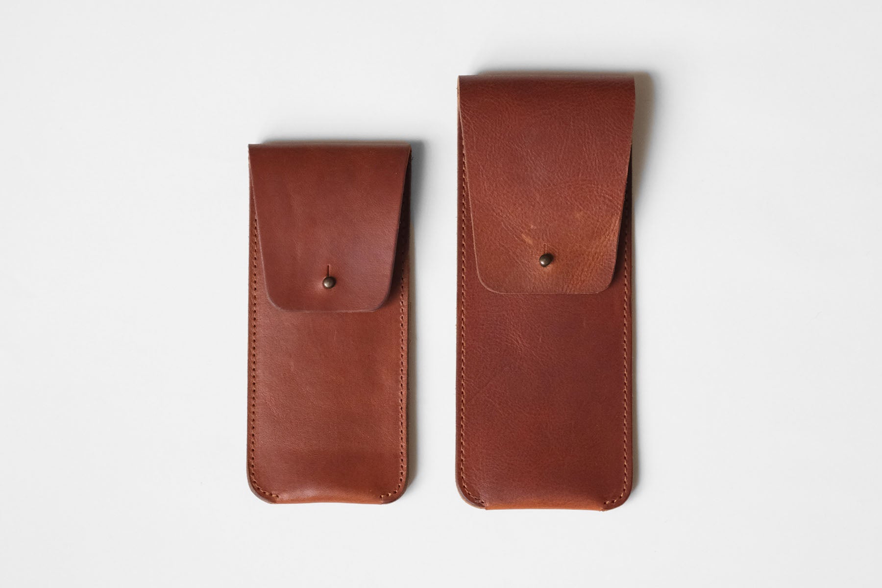Leather Pen & Pencil Pouch – Cognac, Hugbag, Stationery design, Minimalist office