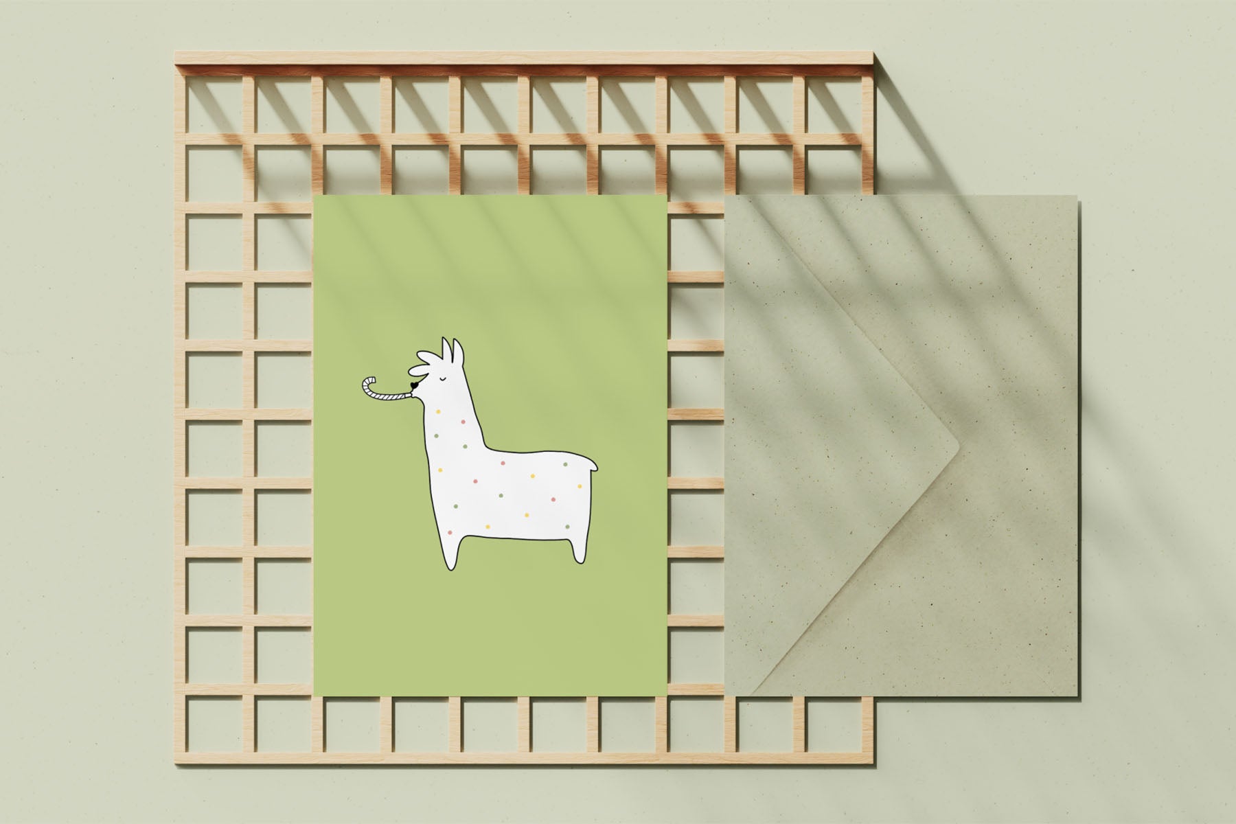 greeting card - alpaca, Eokke, decorative greeting card, stationery shop, designer office supplies