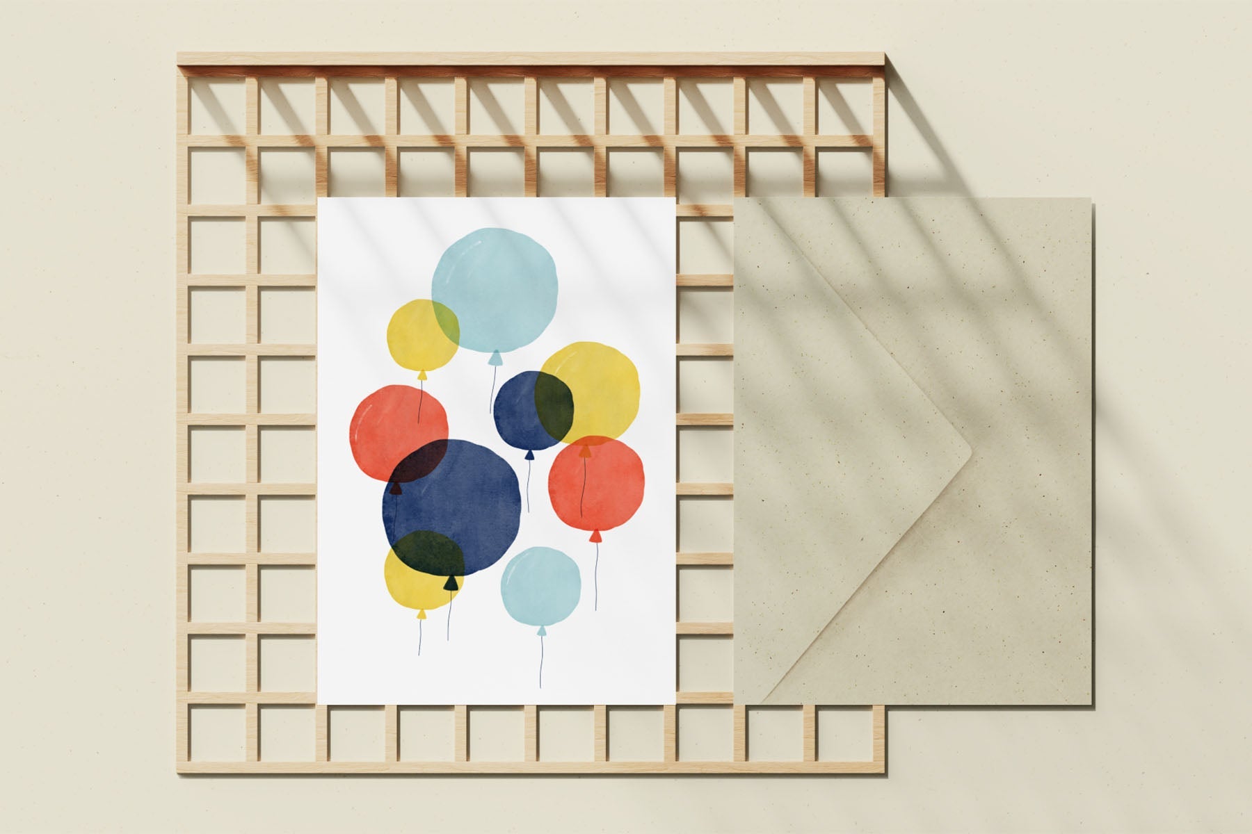 greeting card - balloons, Eokke, decorative greeting card, stationery shop, designer office supplies