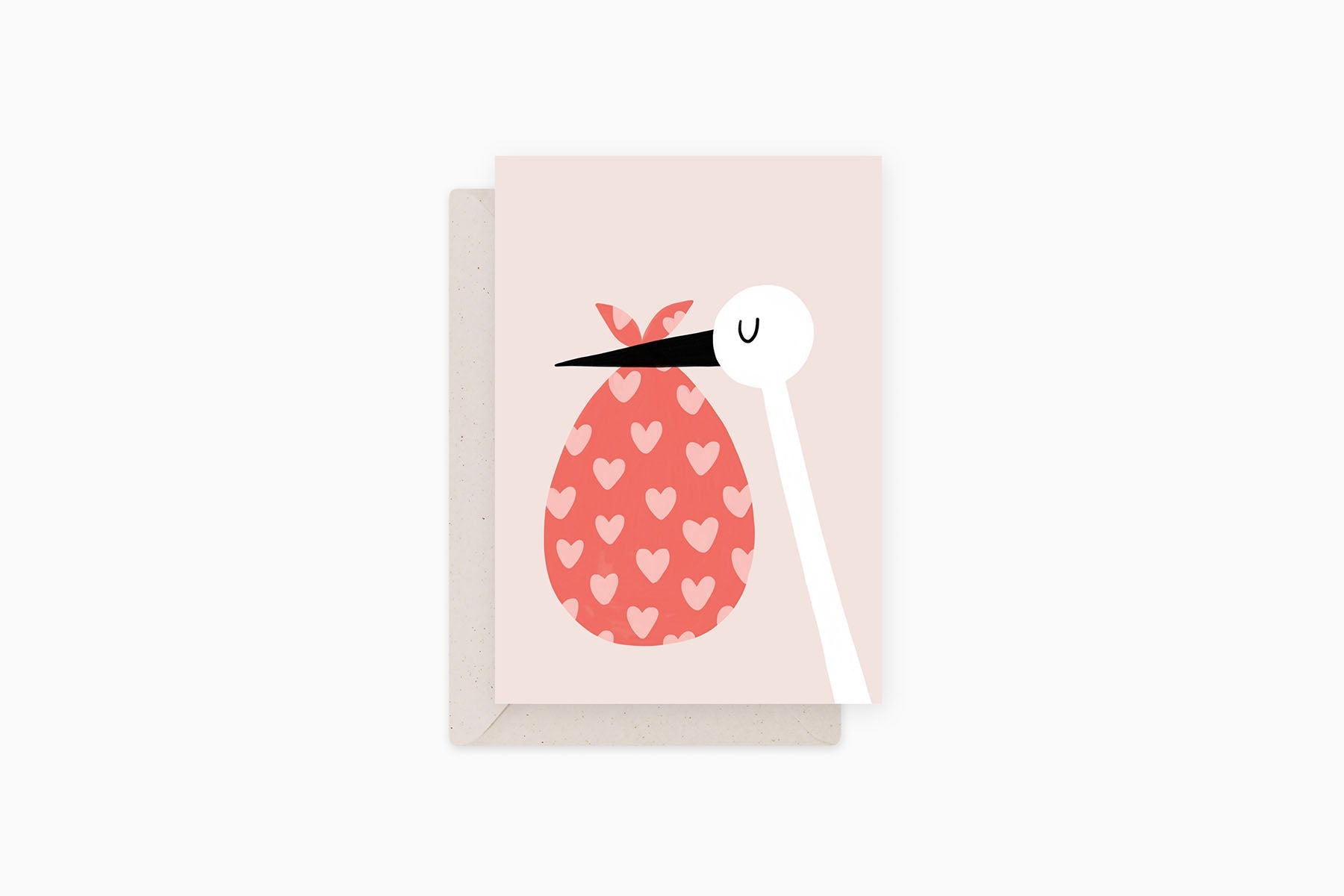 greeting card - stork, Eokke, decorative greeting card, stationery shop, designer office supplies