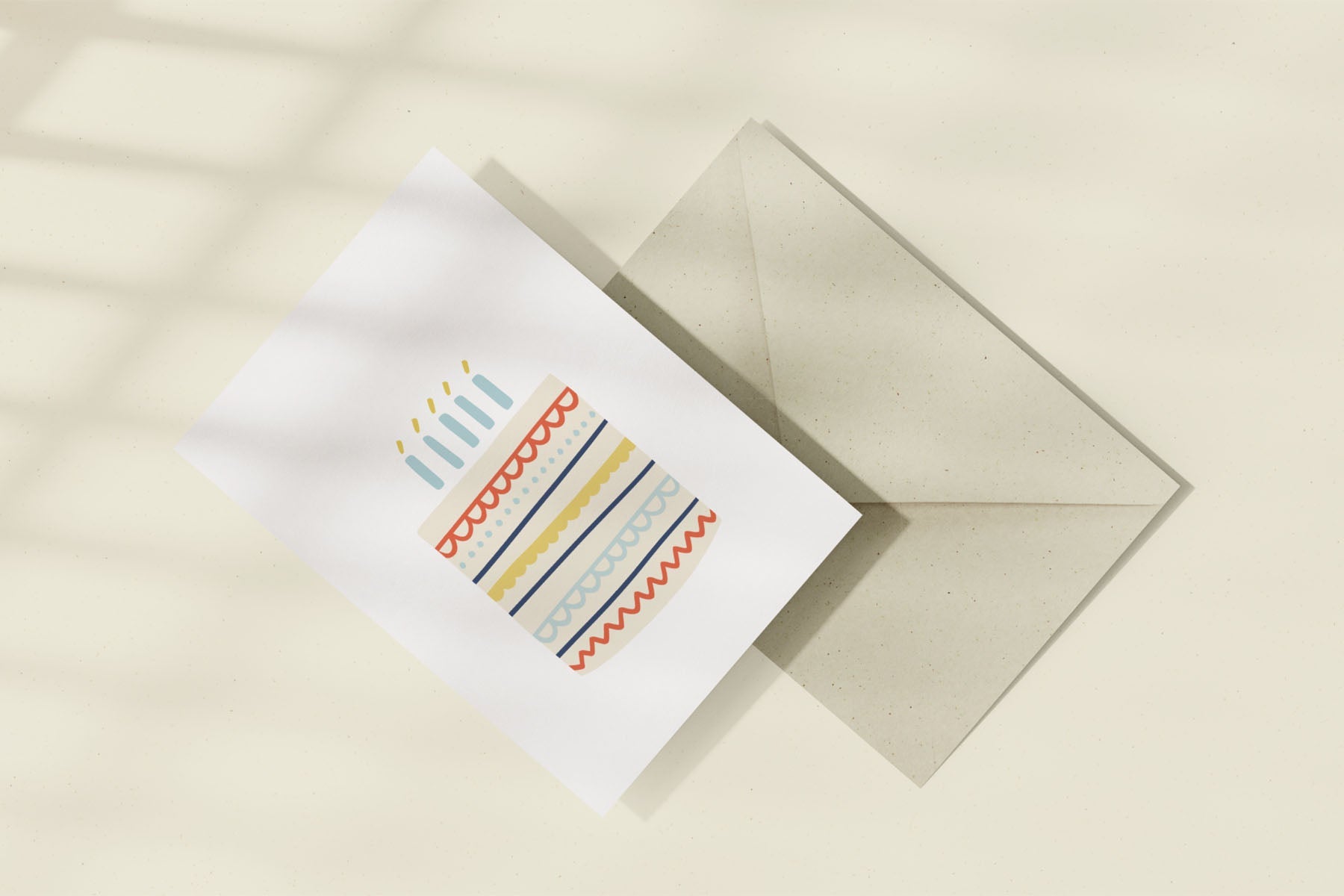 greeting card - big birthday cake, Eokke, decorative greeting card, stationery shop, designer office supplies