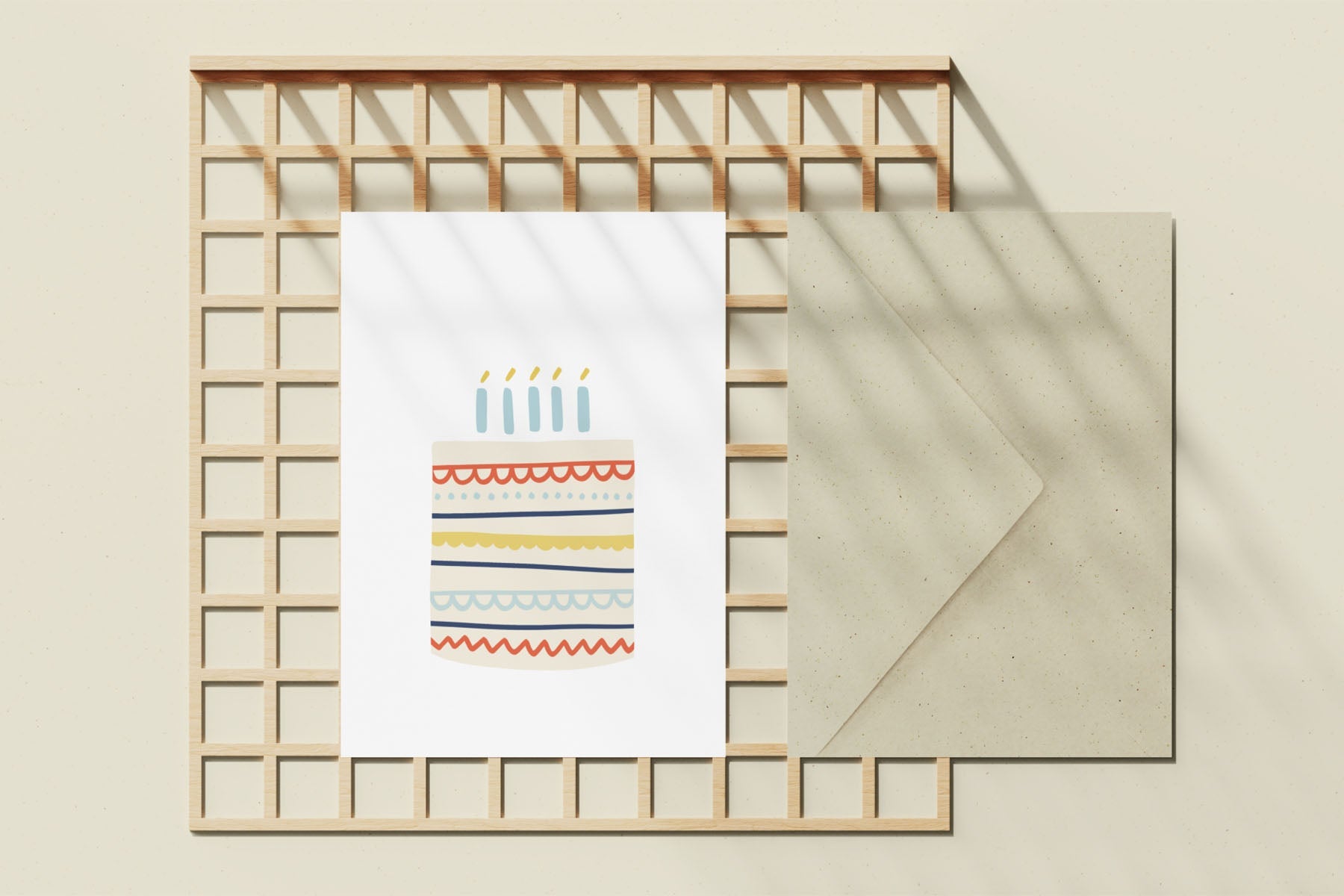 greeting card - big birthday cake, Eokke, decorative greeting card, stationery shop, designer office supplies