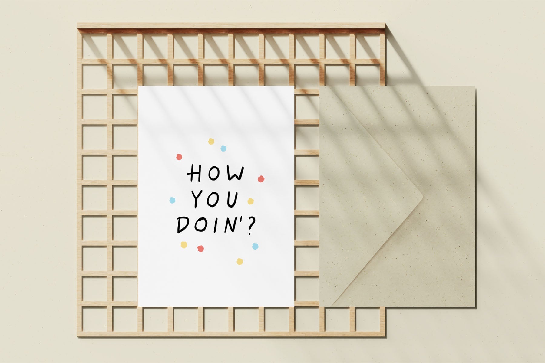 greeting card - how you doin, Eokke, decorative greeting card, stationery shop, designer office supplies