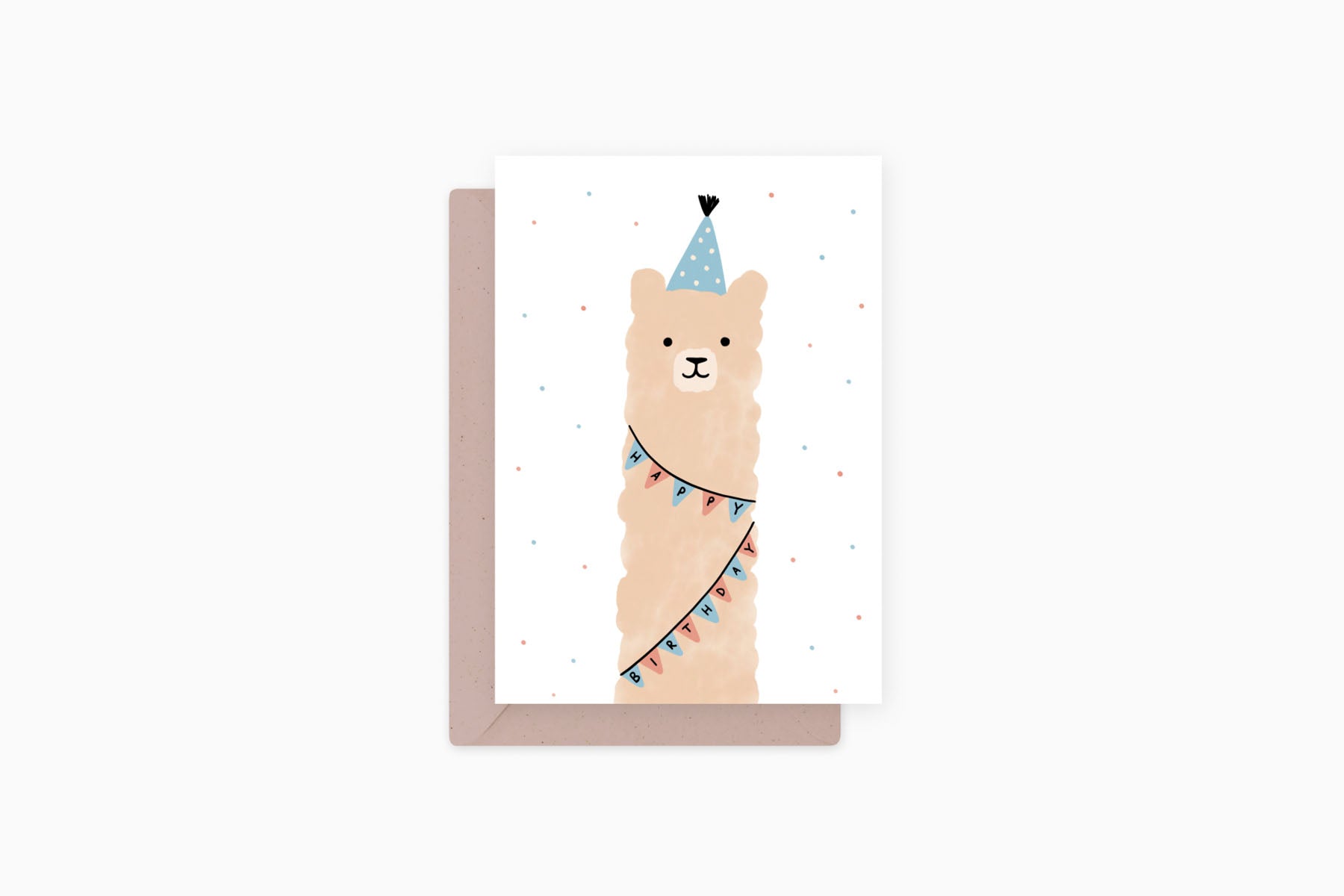 greeting card - llama, Eokke, decorative card, stationery shop, designer office supplies