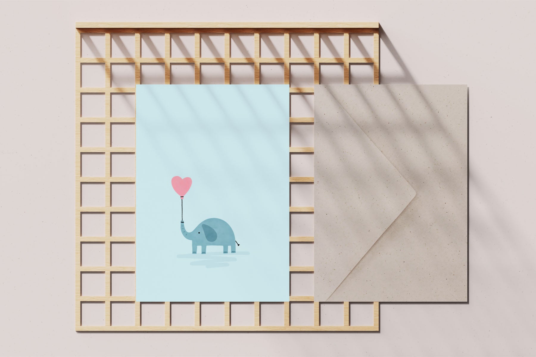 greeting card - elephant, Eokke, decorative greeting card, stationery shop, designer office supplies