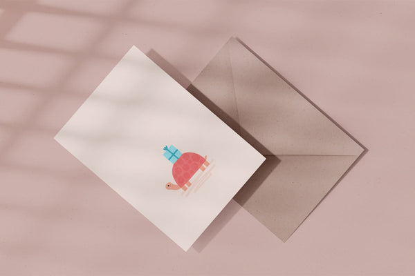 greeting card - turtle, Eokke, decorative greeting card, stationery shop, designer office supplies
