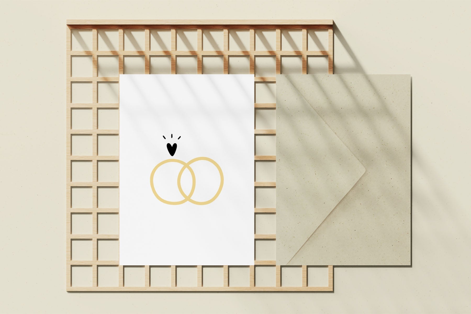 greeting card - rings, Eokke, decorative greeting card, stationery shop, designer office supplies