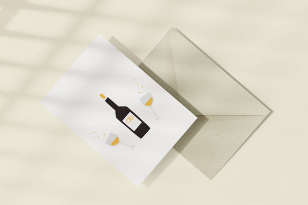greeting card - champagne, Eokke, decorative greeting card, stationery shop, designer office supplies