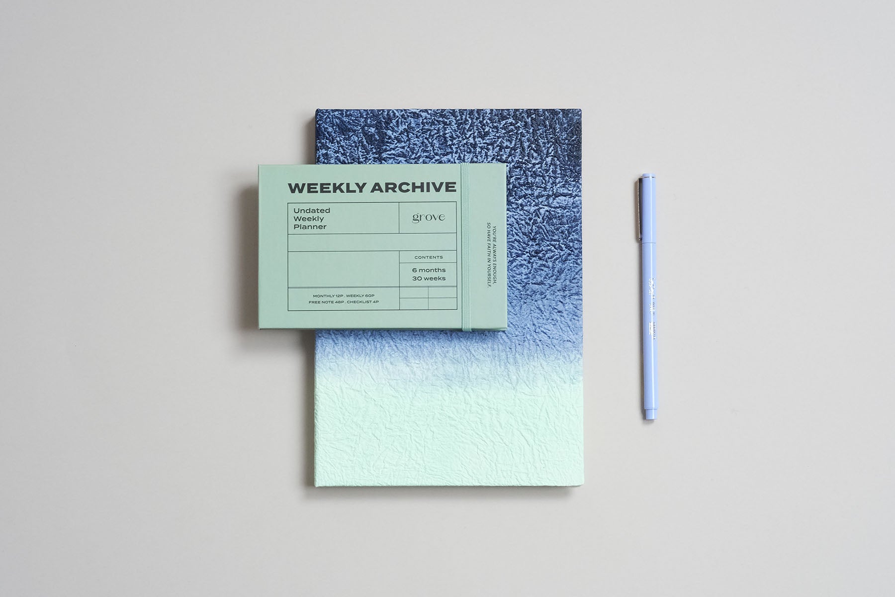 Undated Weekly Planner 6 Months, ICONIC, stationery design