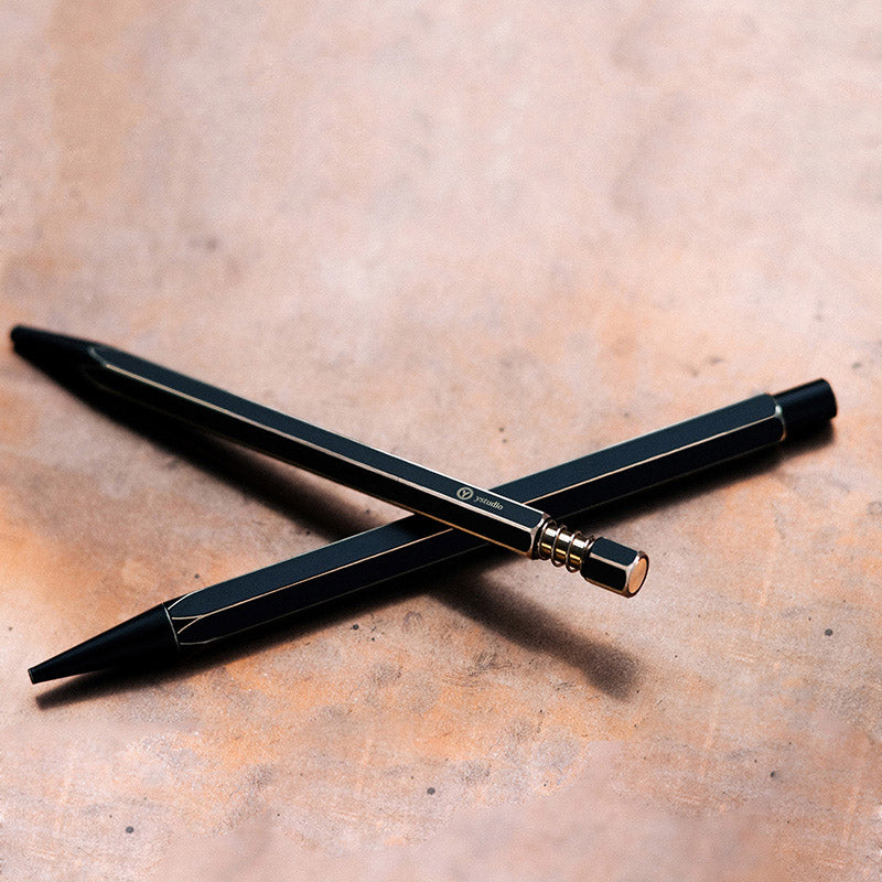 ystudio Brass Ballpoint Pen - Black, ystudio, designer's stationery, home office