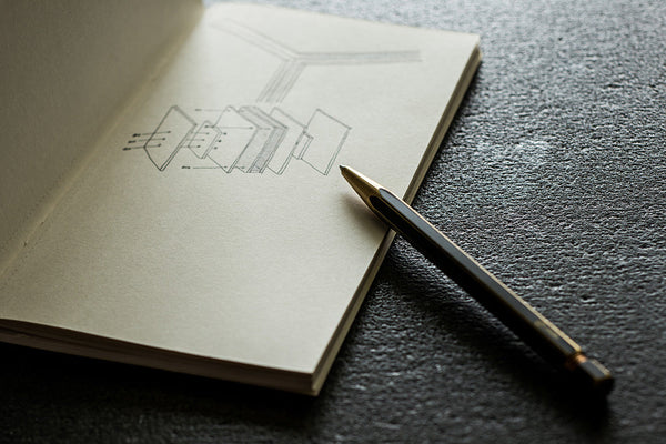 ystudio Brass Ballpoint Pen - Black, ystudio, designer's stationery, home office