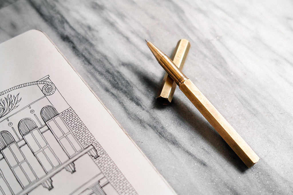 ystudio Brass Rollerball Pen, ystudio, designer's stationery, home office