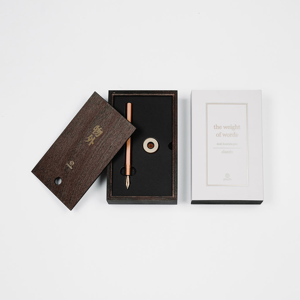 ystudio Copper Fountain Pen with Pen Stand, ystudio, designer's stationery, home office