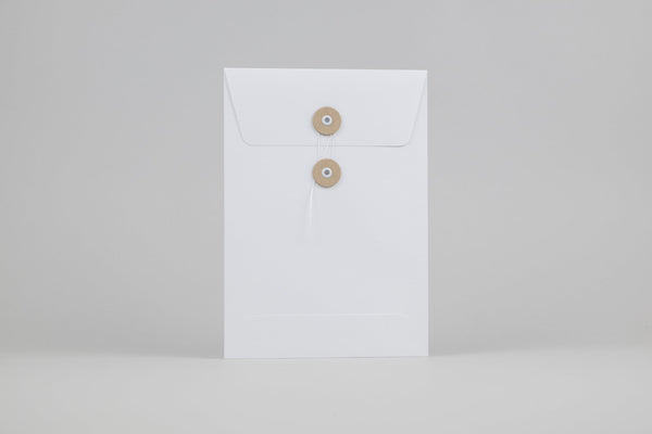 WHITE ENVELOPES WITH BUTTONS C5, Papierniczeni, home office, stationery design