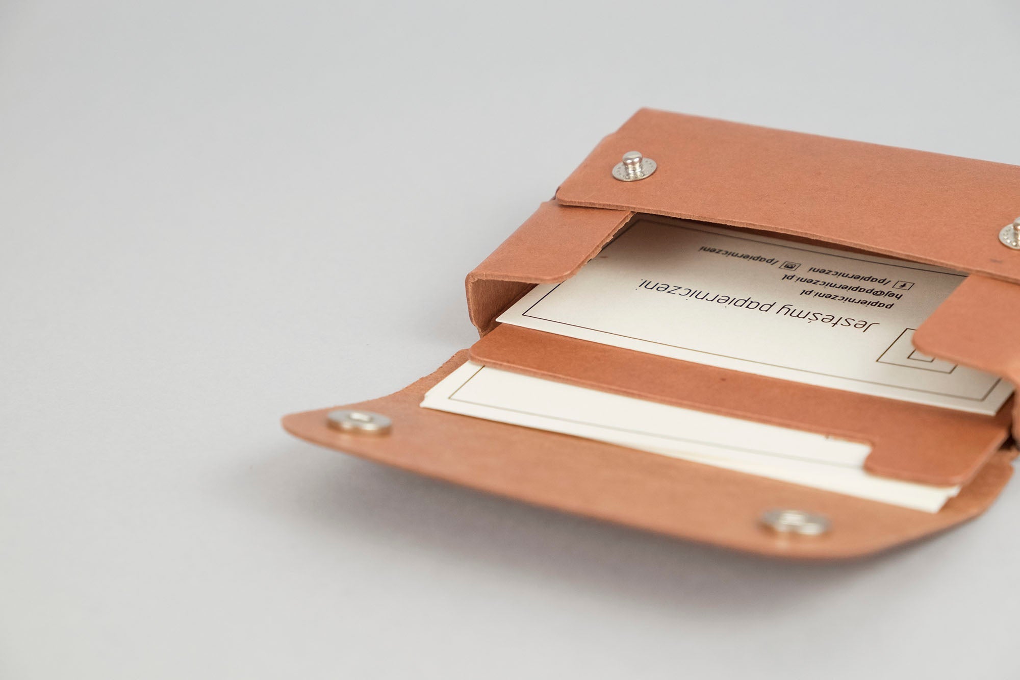 Midori Business Card Case with Snap Button Closure, Midori, home office, stationery design