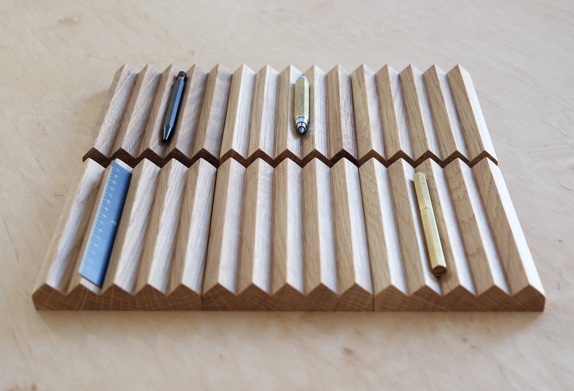 Oak Wood Pen Tray, Papierniczeni, home office, stationery