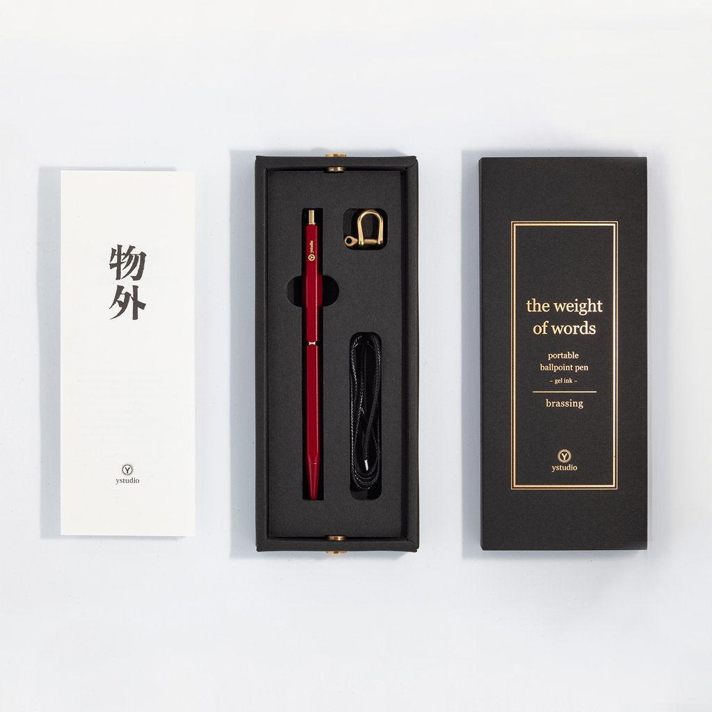 ystudio Brass Resin Ballpoint Pen – Red, ystudio, designer's stationery, home office