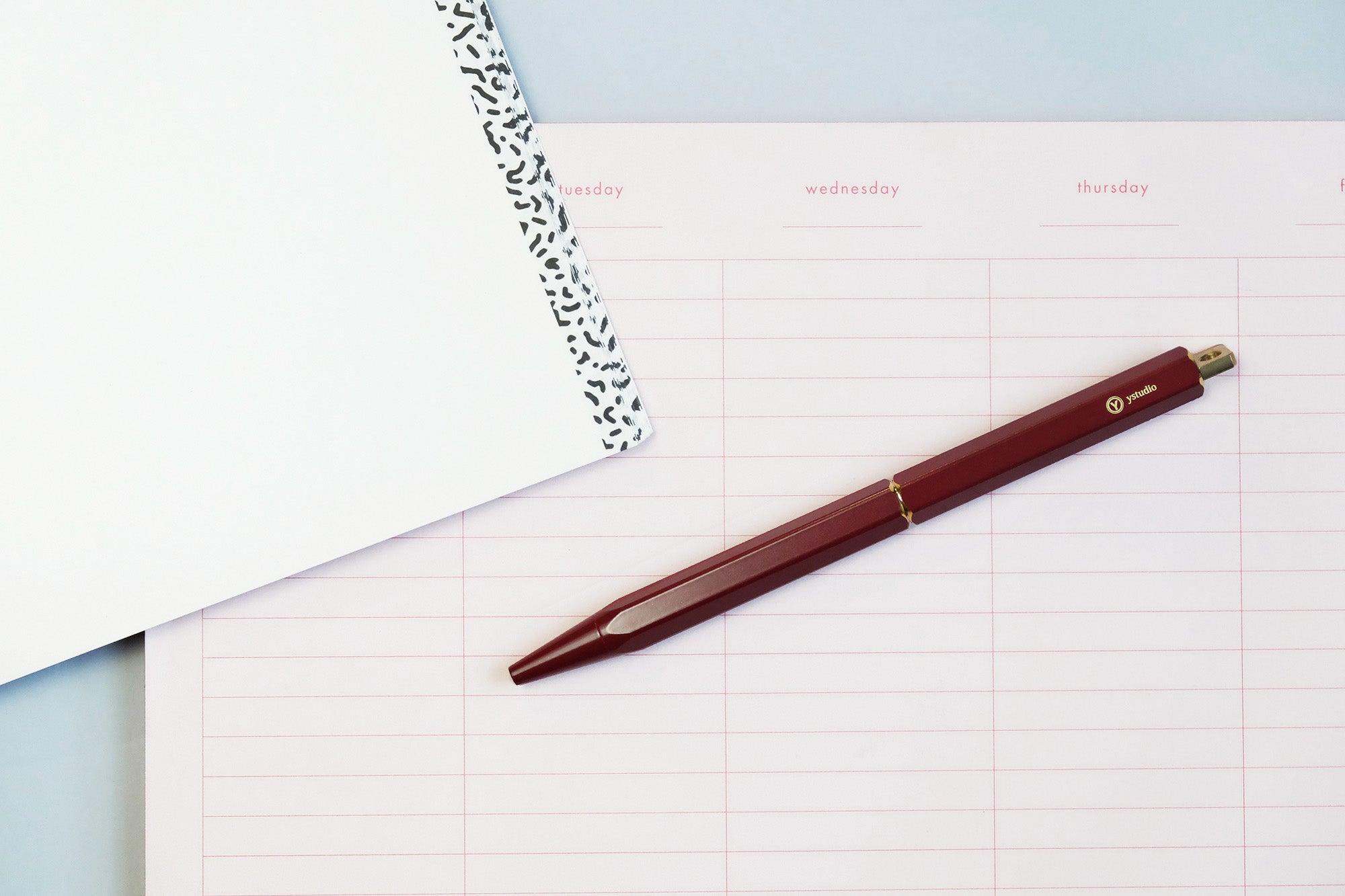 ystudio Brass Resin Ballpoint Pen – Red, ystudio, designer's stationery, home office
