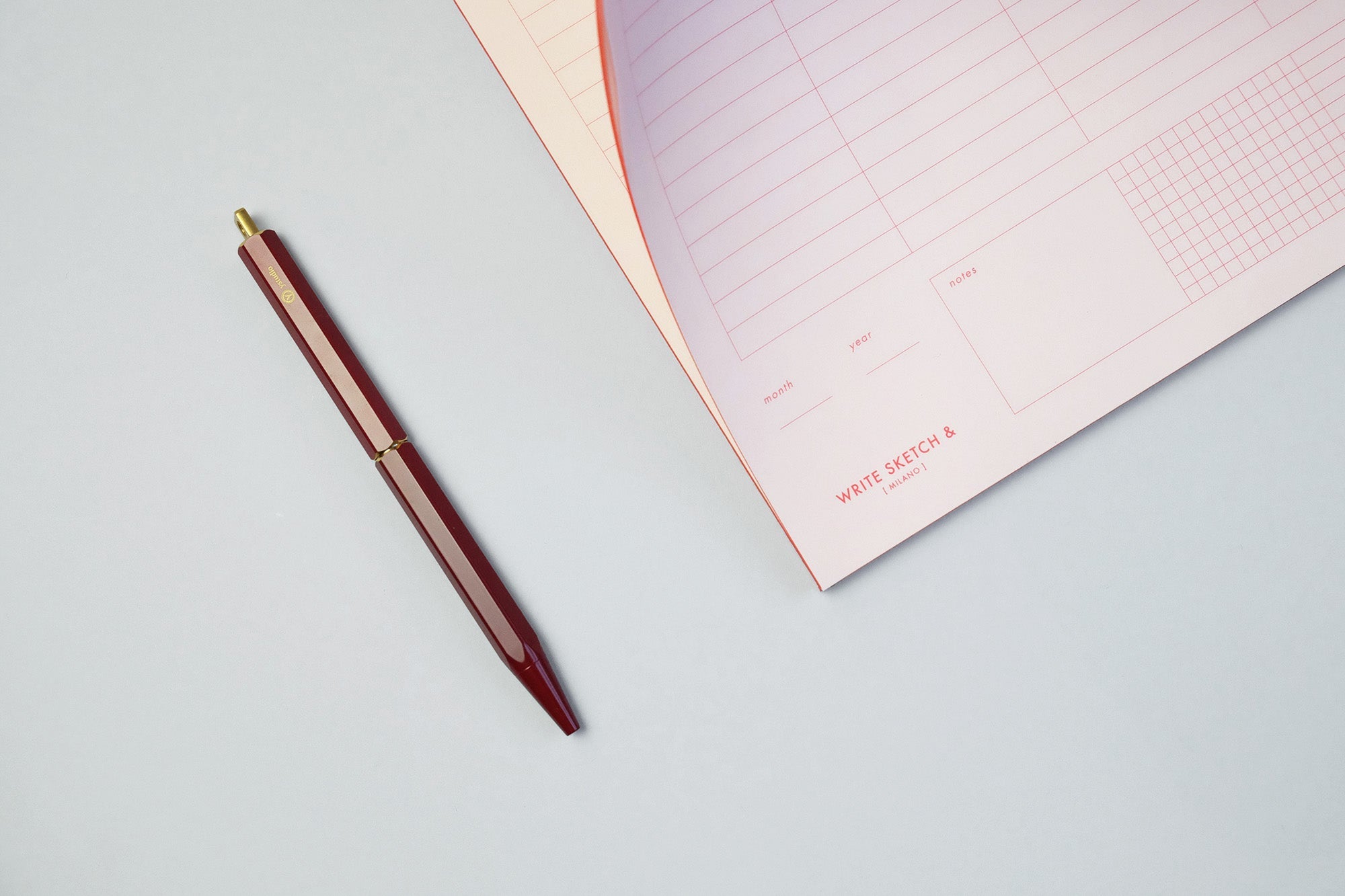 ystudio Brass Resin Ballpoint Pen – Red, ystudio, designer's stationery, home office