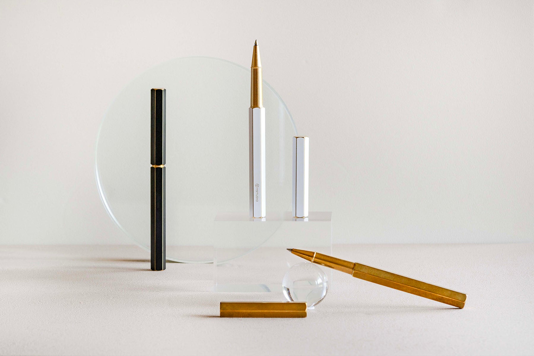 ystudio Brass Rollerball Pen - White, ystudio, stationery design