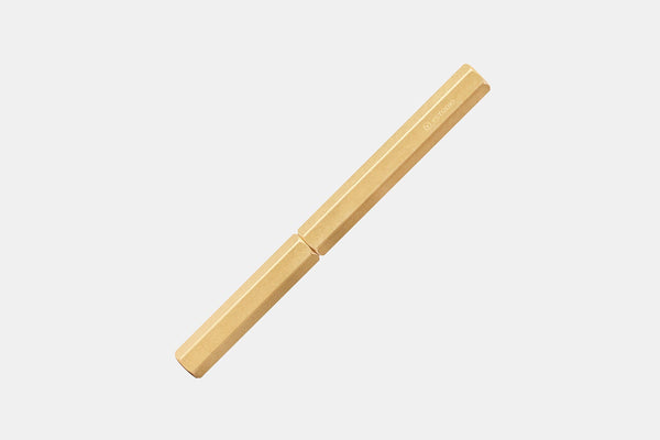 Classic Revolve Fountain Pen – Brass, ystudio, stationery design, home office