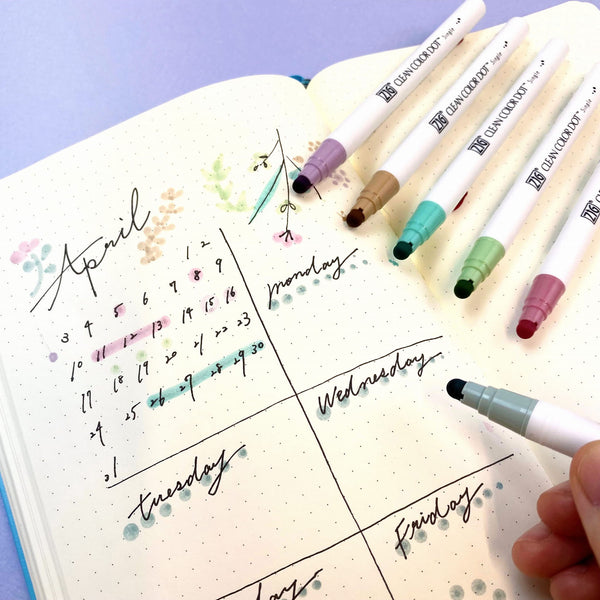 Set of 6 Kuretake Clean Color Dot – Mild Smoky, Kuretake, stationery design