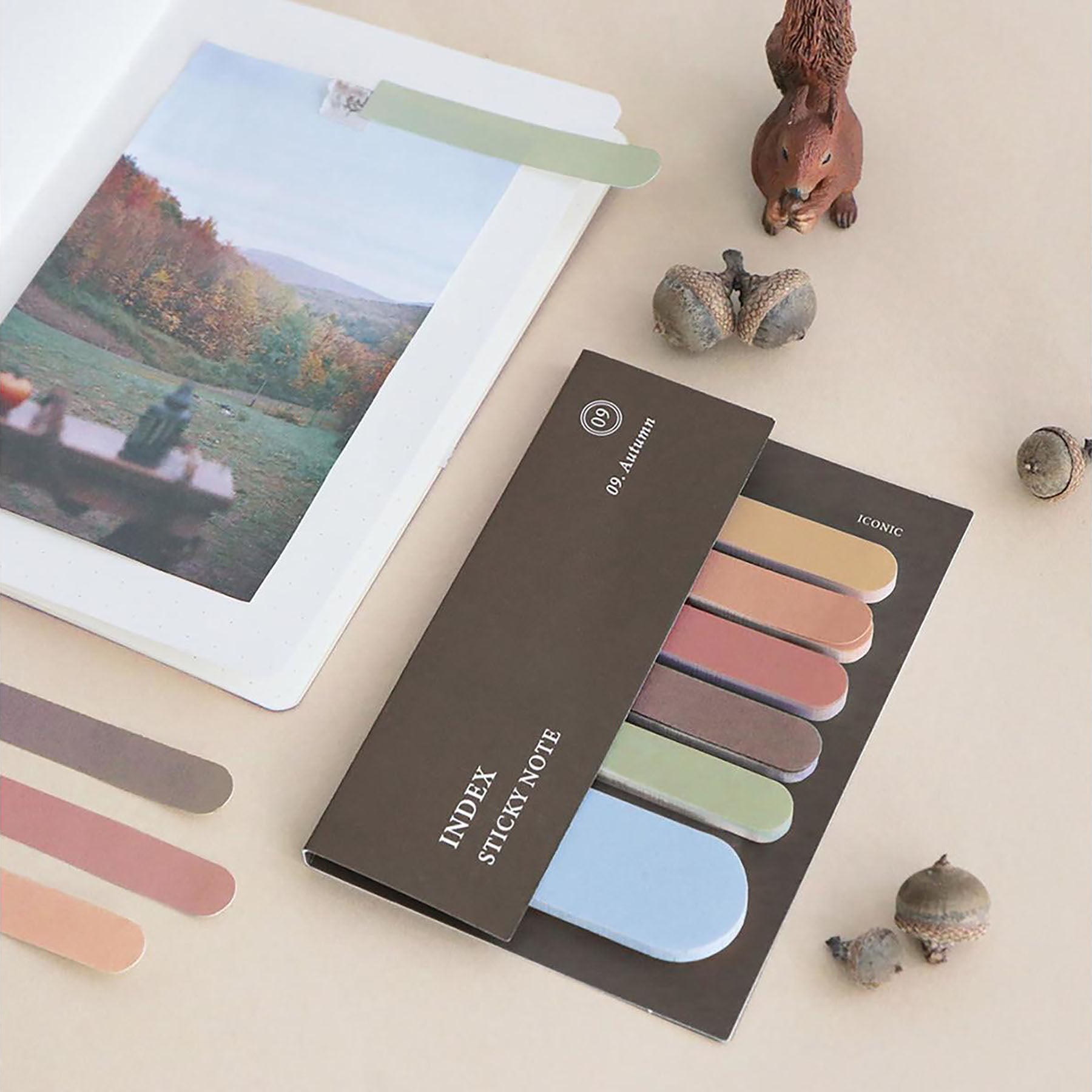 Index Sticky Bookmarks – Autumn, Iconic, stationery design