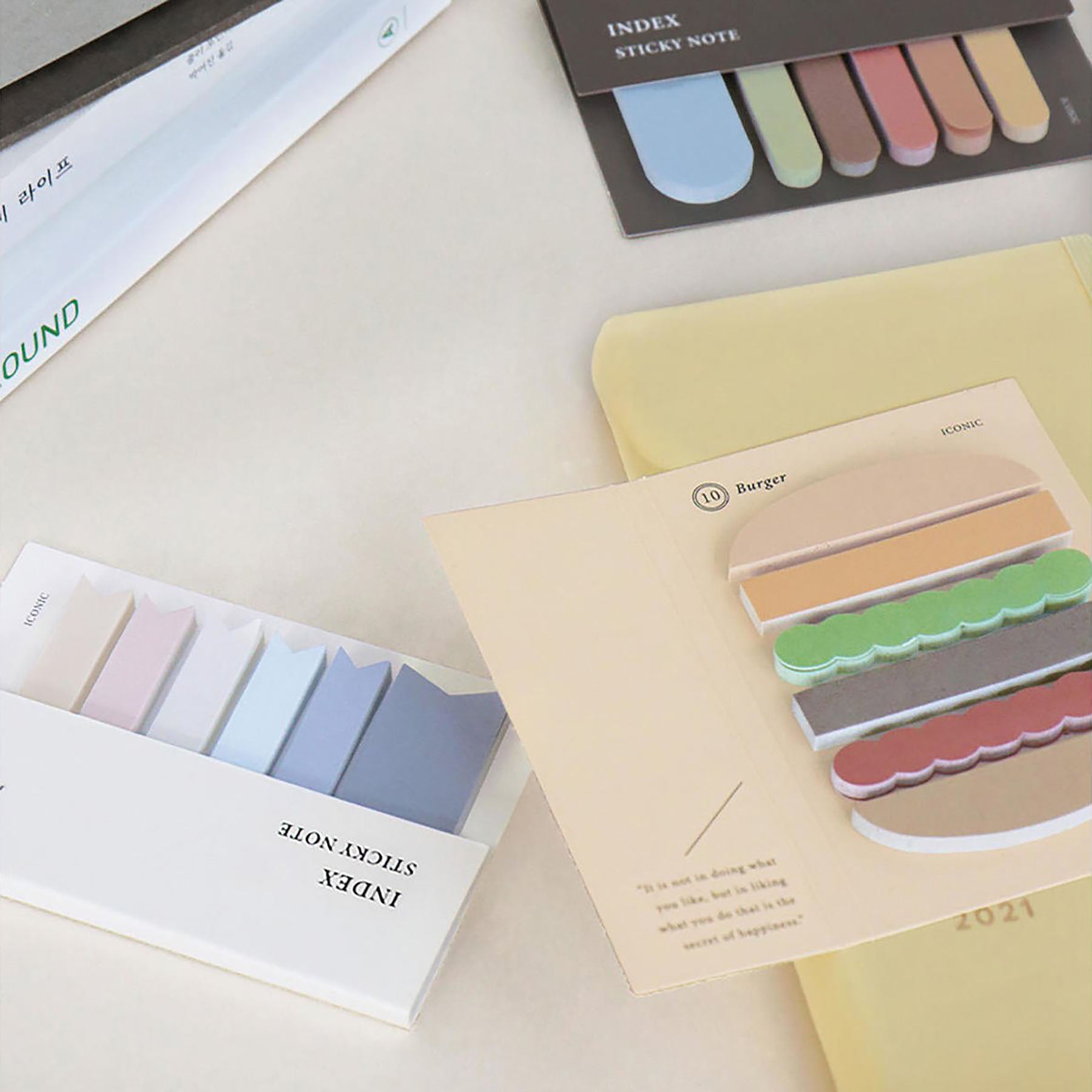 Index Sticky Bookmarks – Burger, Iconic, stationery design