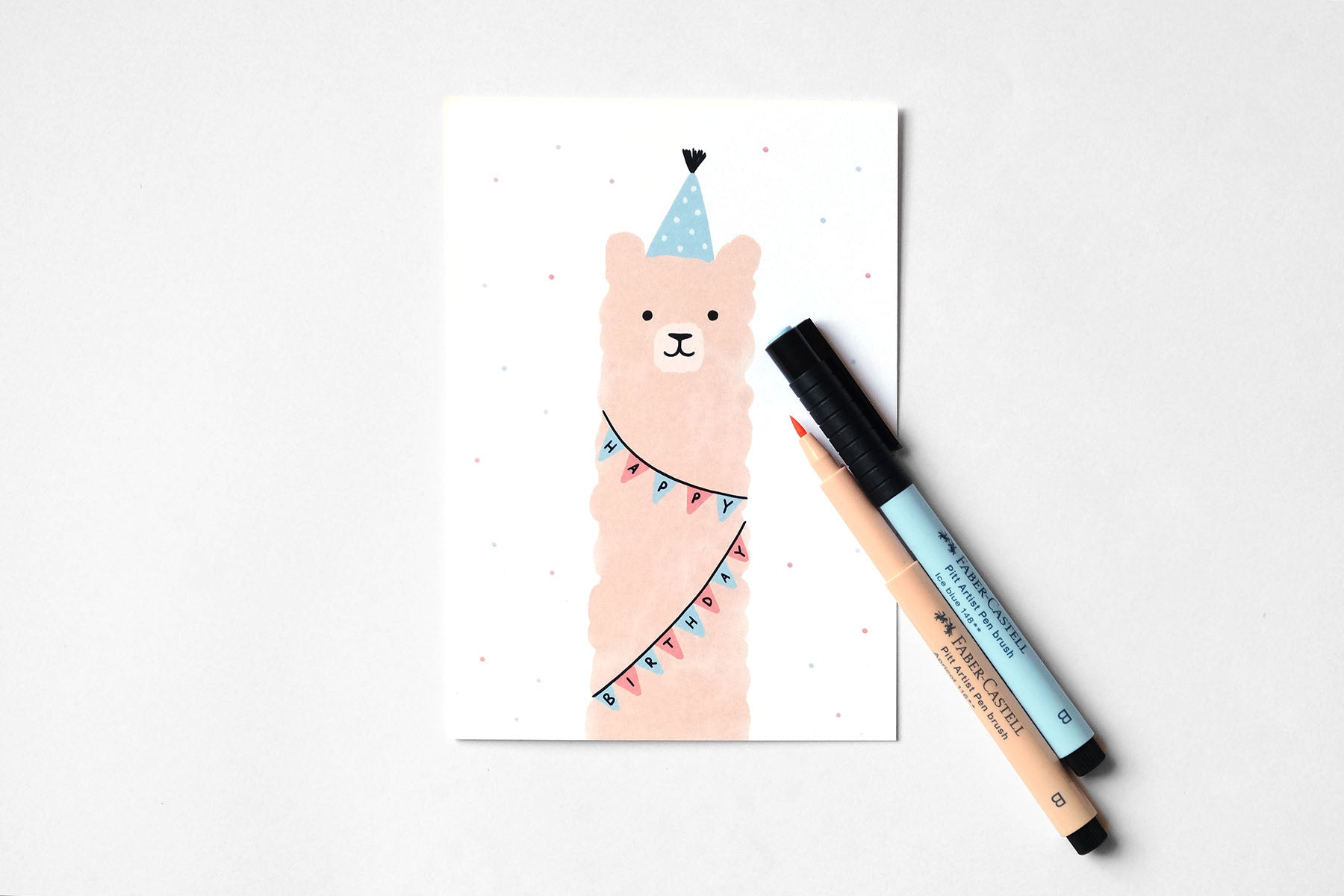 greeting card - llama, Eokke, decorative card, stationery shop, designer office supplies