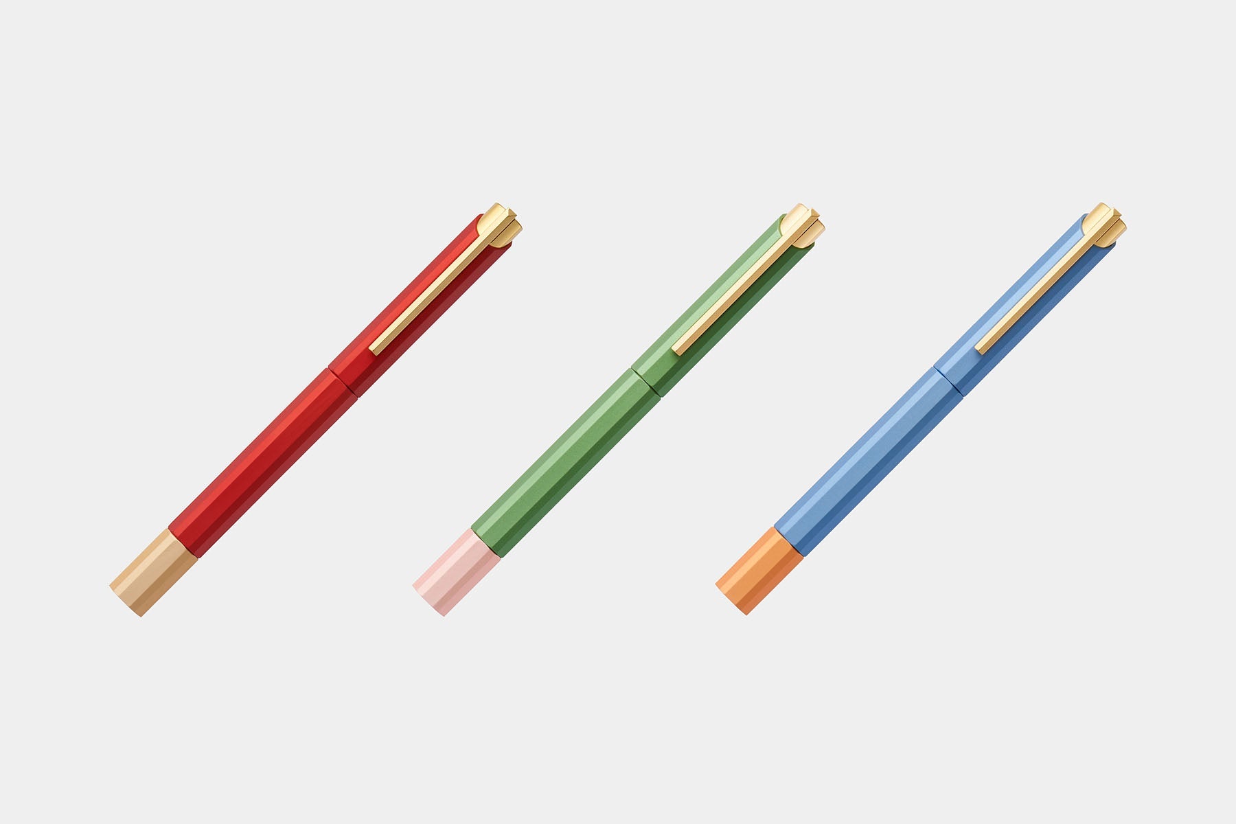 YSTUDIO Glamour Evolve Bihex Rollerball Pen – Blue Gin, ystudio, stationery design