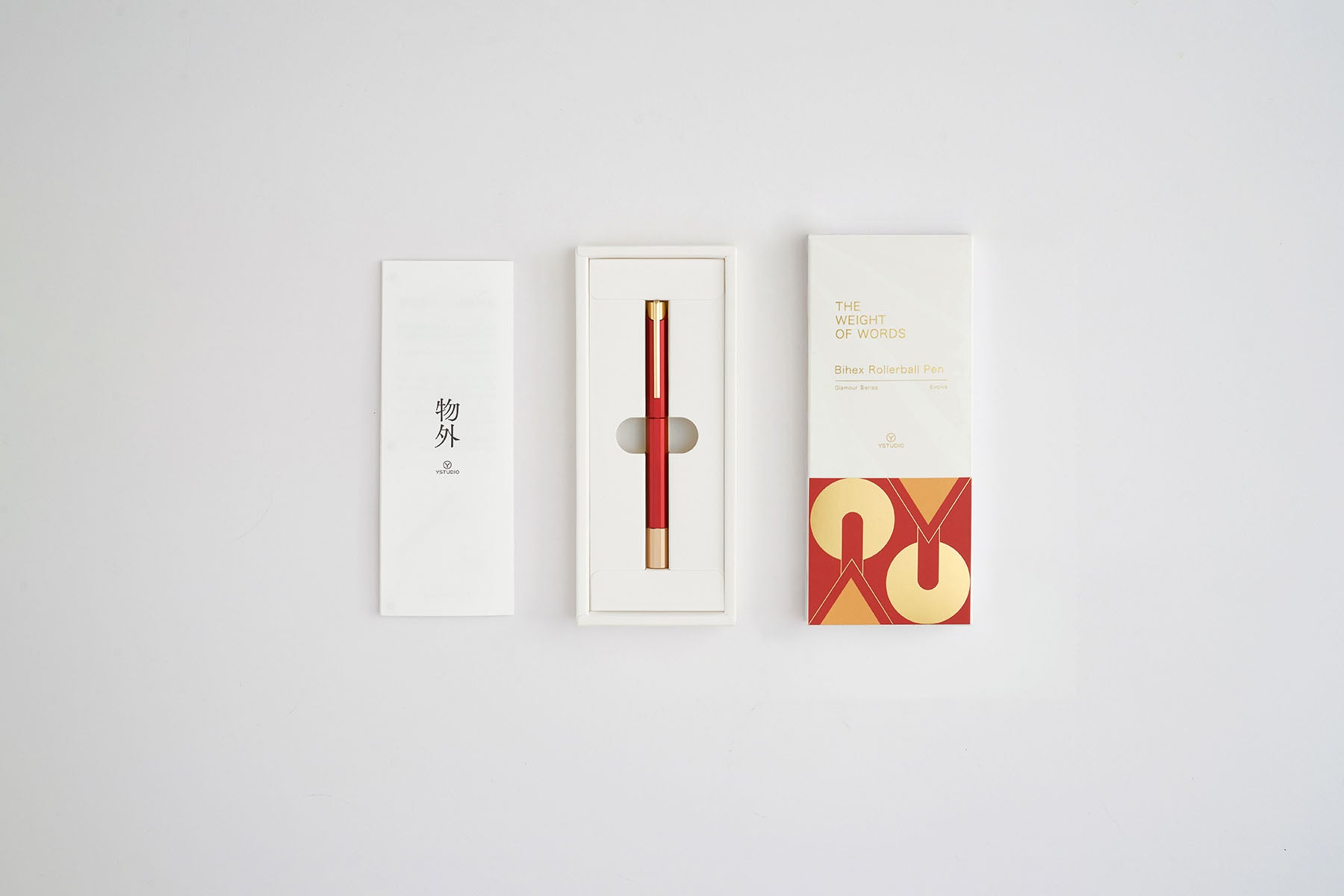 YSTUDIO Glamour Evolve Bihex Rollerball Pen – Marsala, ystudio, stationery design
