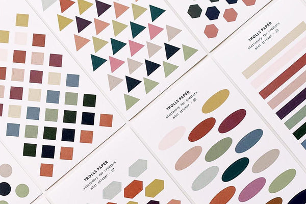 Paper Mini Stickers, Trolls Paper, home office, stationery design