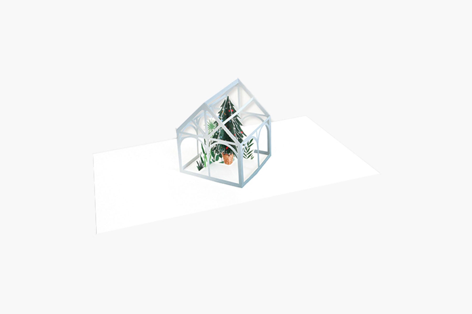Pop-up Greeting Card – Winter Greenhouse, UWP Luxe, stationery design
