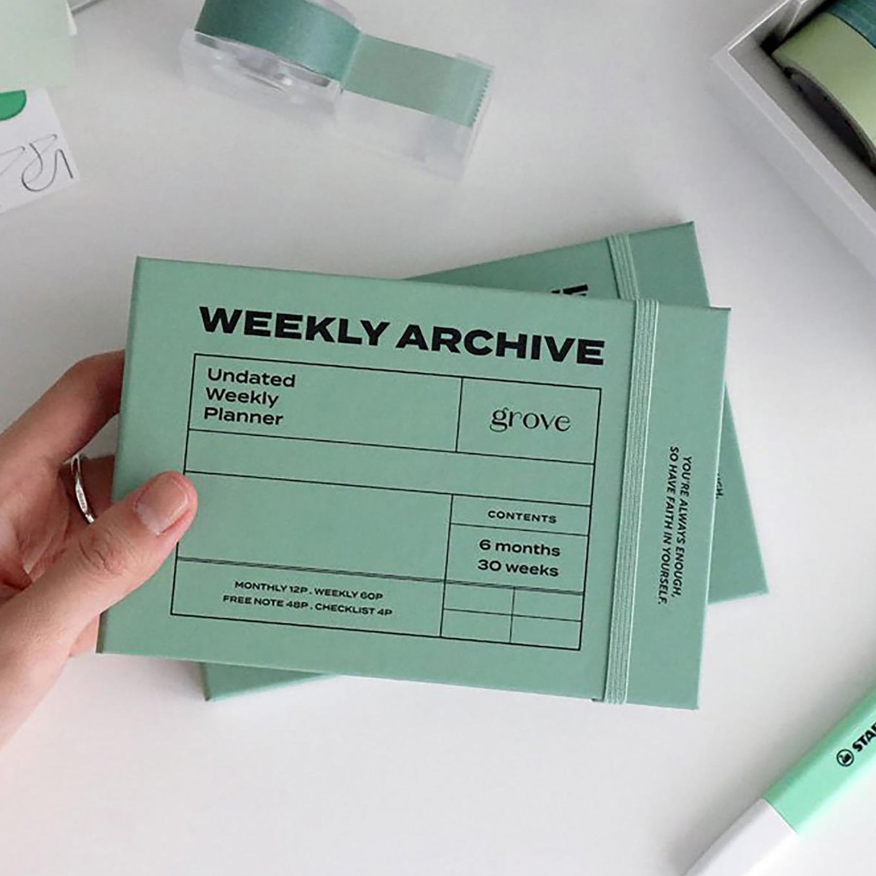 Undated Weekly Planner 6 Months, ICONIC, stationery design