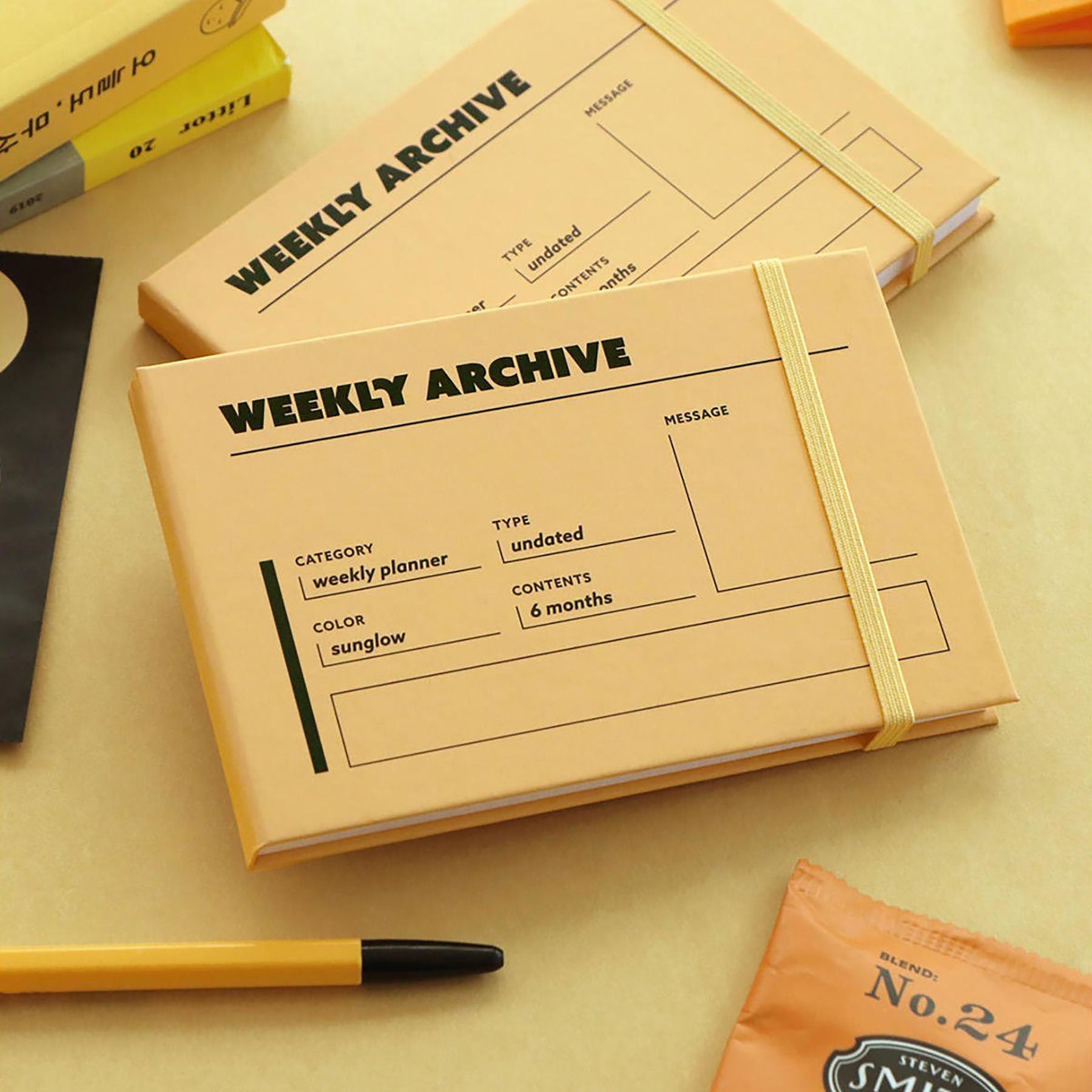 Undated Weekly Planner 6 Months, ICONIC, stationery design