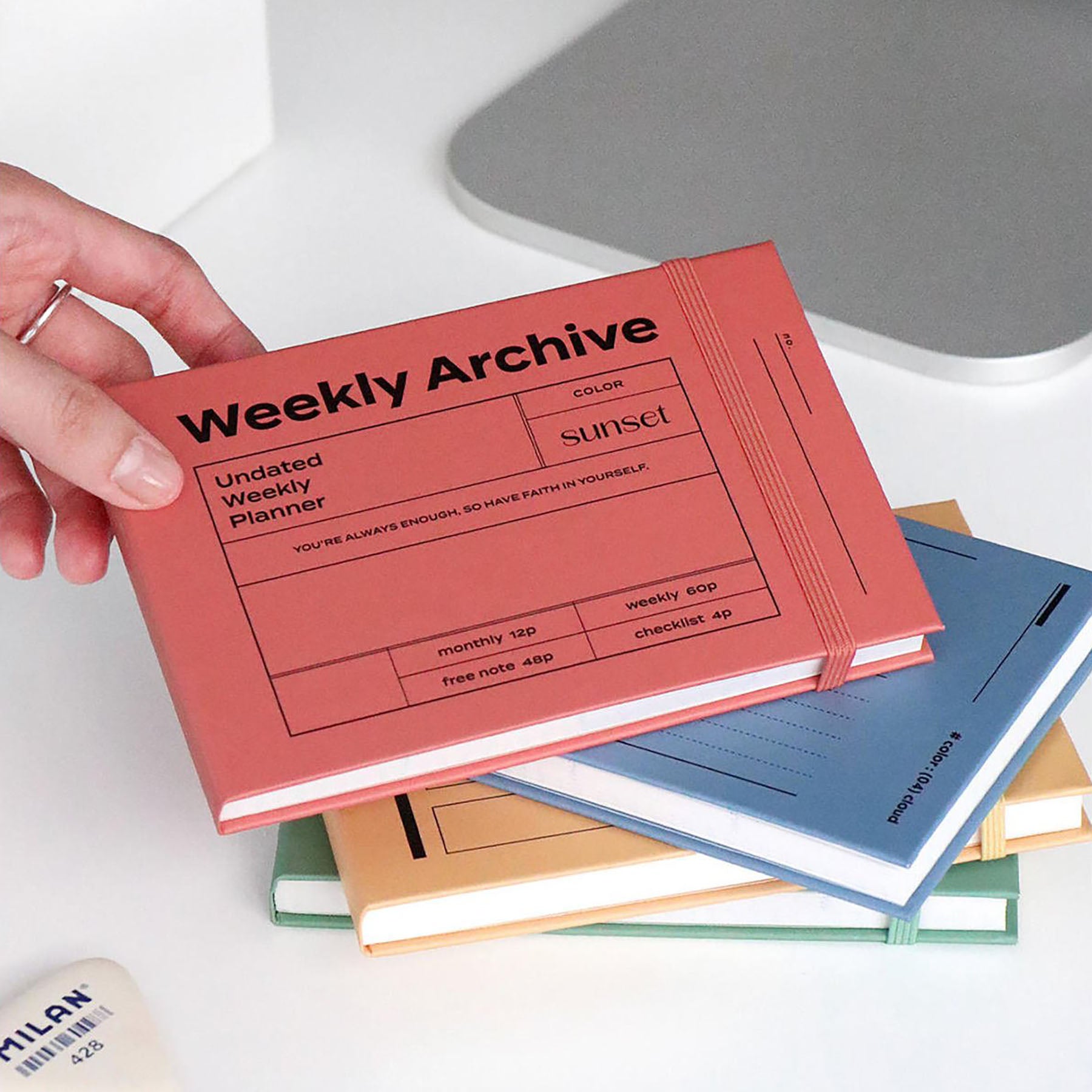 Undated Weekly Planner 6 Months, ICONIC, stationery design