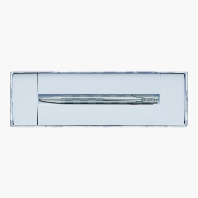 Caran d’Ache 849 Alpine Frost Aluminium Ballpoint Pen – Blue, Caran d'Ache, stationery design