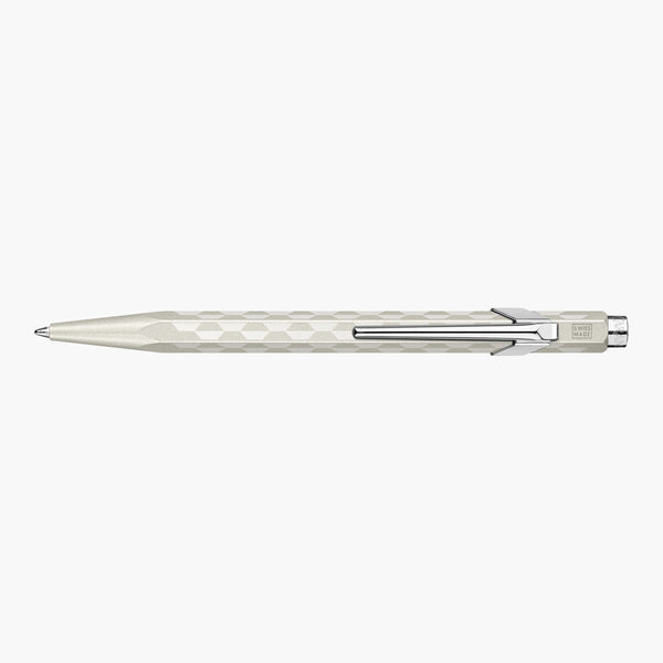 Caran d’Ache 849 Alpine Frost Aluminium Ballpoint Pen – White, Caran d'Ache, stationery design