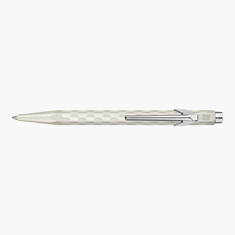Caran d’Ache 849 Alpine Frost Aluminium Ballpoint Pen – White, Caran d'Ache, stationery design