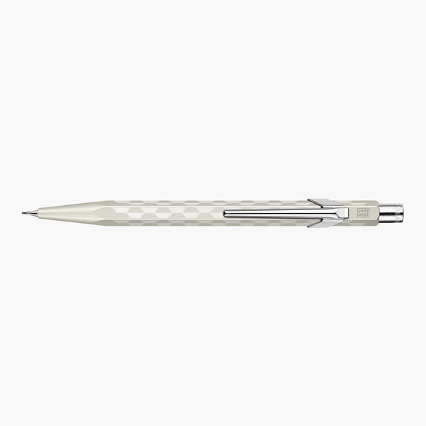 Caran d’Ache 844 Alpine Frost Aluminium Mechanical Pencil – White, Caran d'Ache, stationery design