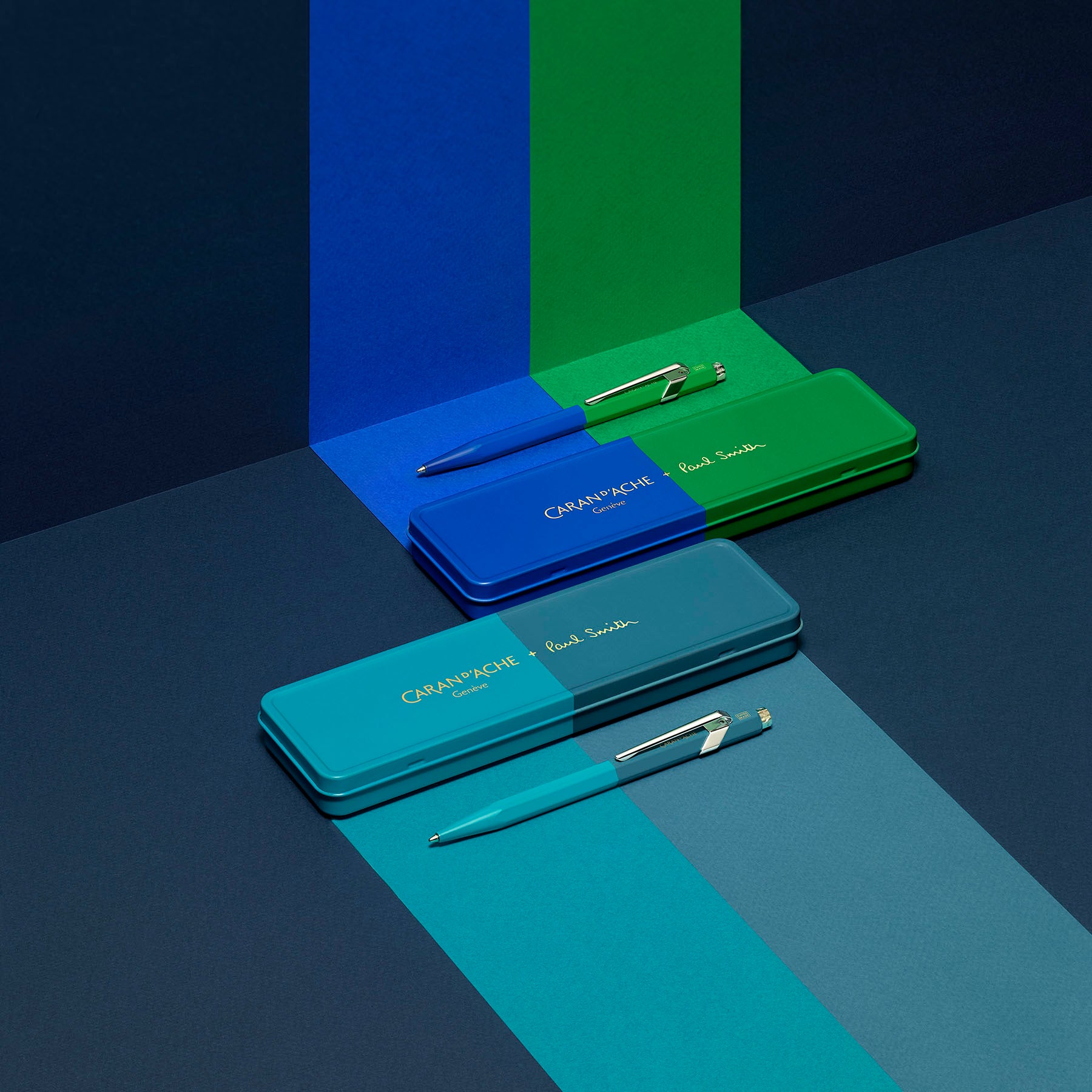 Aluminiowy długopis Caran dAche 849 Paul Smith – Cyan & Steel, Caran d'Ache, papierniczy design
