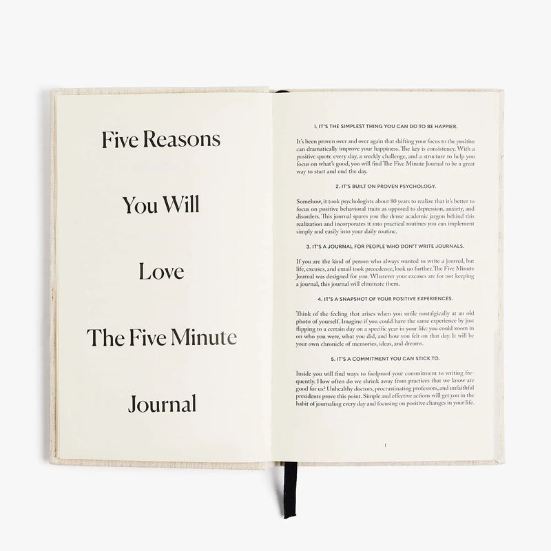 The Five Minute Journal – Beige, Intelligent Change, stationery design