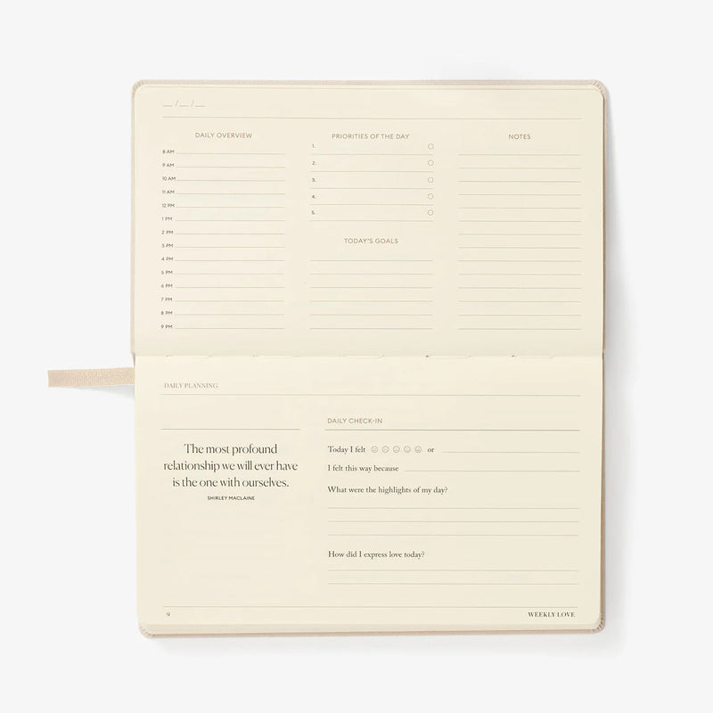 The Weekly Love Planner, Intelligent Change, stationery design