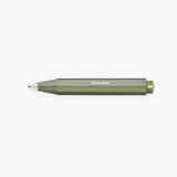 Short shadow green ballpoint pen with a hexagonal shape and the Kaweco logo.