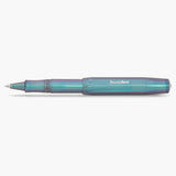 Kaweco Lunar Sport Shadow Blue rollerball pen in shimmering purple and blue tones, featuring a silver nib and the Kaweco Sport logo.
