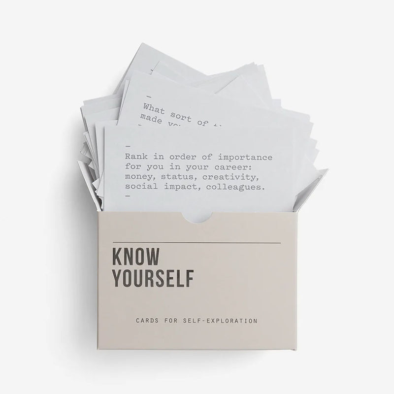 Know Yourself Prompt Cards, The School of Life, stationery design