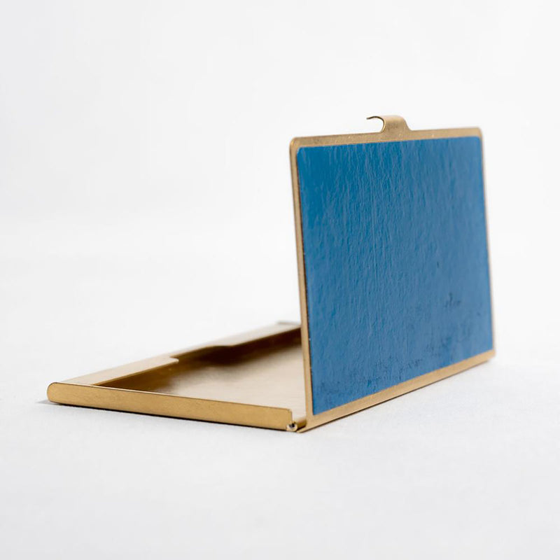 Brass Card Case URUSHI – blue, PICUS, stationery design