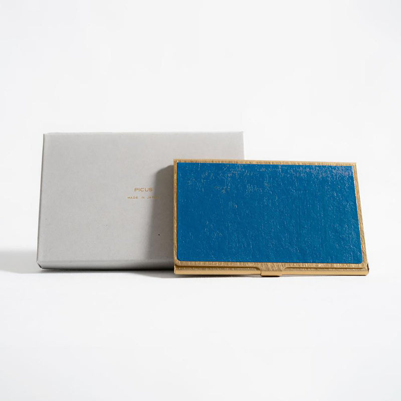 Brass Card Case URUSHI – blue, PICUS, stationery design