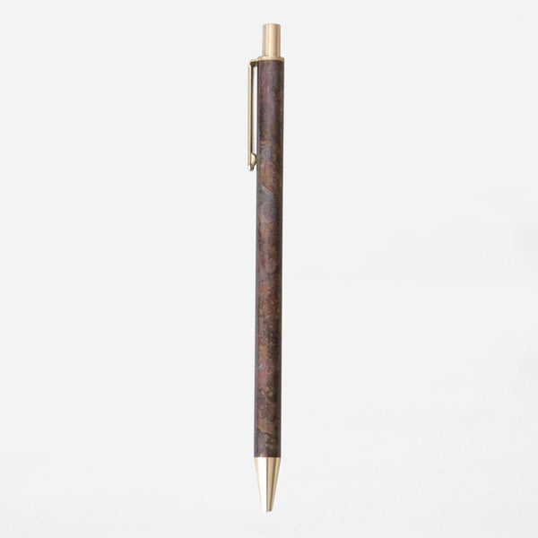 Brass Ballpoint Pen Hanmon Kujyaku – Brown, Picus, stationery design